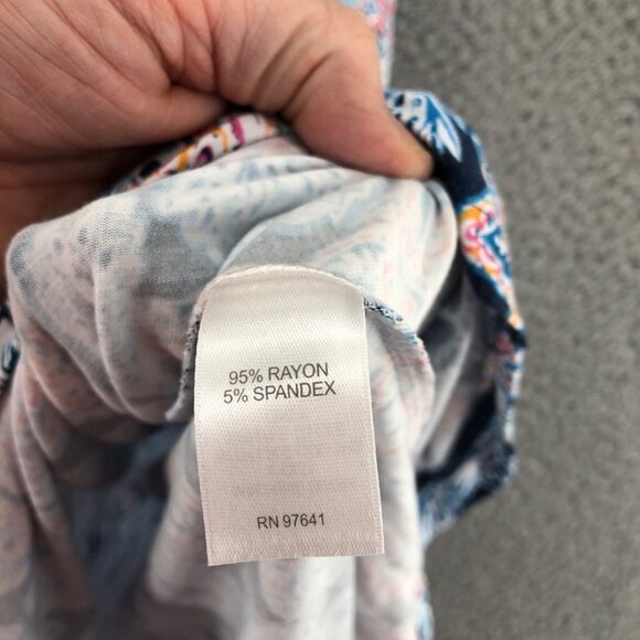 J Jill Dress Womens Small Blue Multi Paisley A Line Knee Sleeveless Stretch Sun - Picture 6 of 11